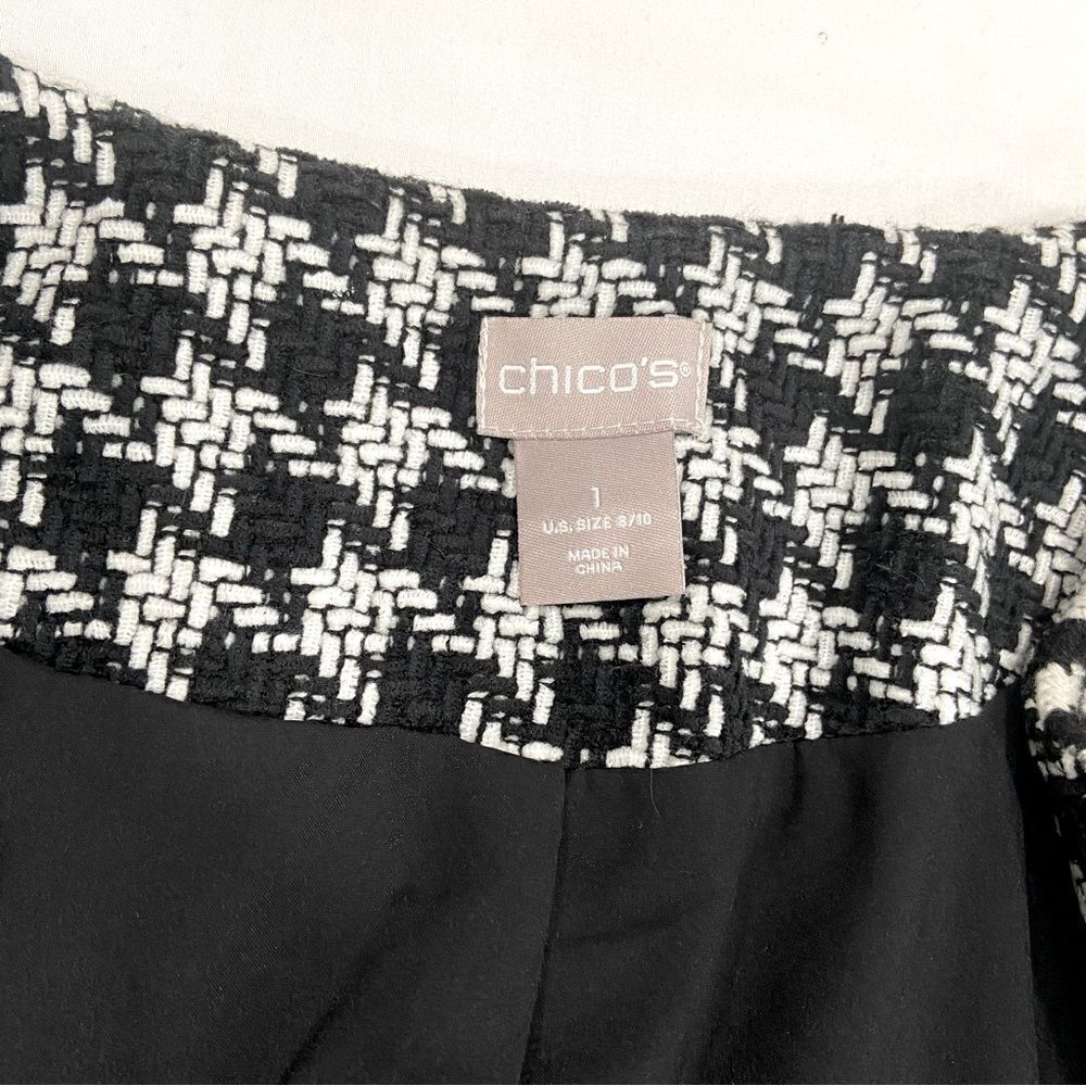 CHICO’S Houndstooth Lined Jacket (Sz 1) - Picture 7 of 10